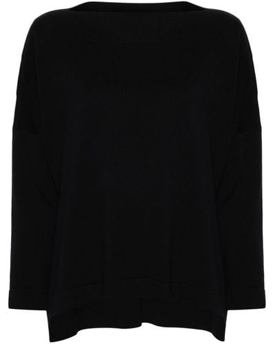 Daniela Gregis Boat-neck Cotton Sweater - Black
