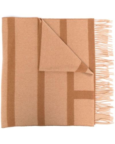 Totême Monogram Wool Scarf - Brown