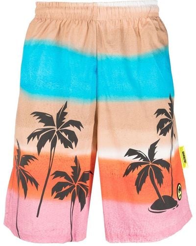 Barrow Palm-tree Print Bermuda Shorts - Blue
