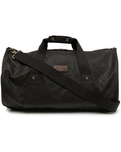 Barbour Waxed Travel Duffle Bag - Black