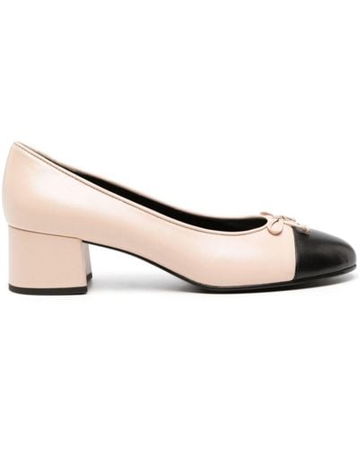 Tory Burch Cap-toe 45mm Leather Court Shoes - Pink