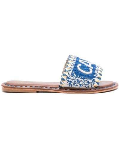 De Siena Capri Beads Flat Sandals - Blue