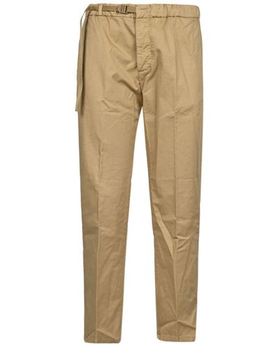 White Sand Cropped Cotton Pants - Natural
