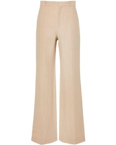 Chloé High-waist Wide-leg Pants - Natural
