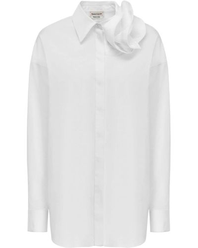 Alexander McQueen Rose-appliqué Shirt - White