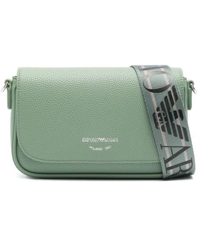 Emporio Armani Logo-print Leather Cross Body Bag - Green