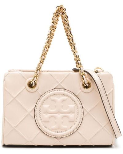 Tory Burch Fleming Soft Mini Leather Tote Bag - Natural