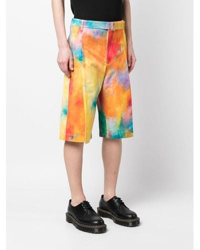 Etudes Studio Tie-dye-print Pleated Wide-leg Shorts - Orange