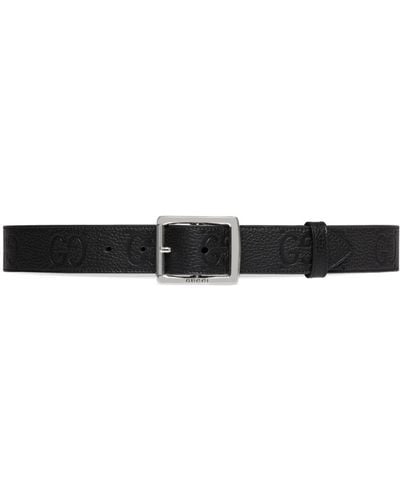 Gucci GG-debossed Leather Belt - Black