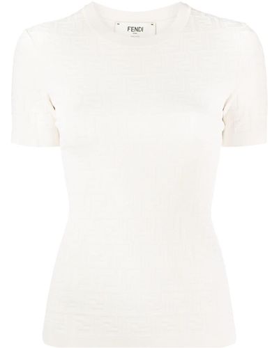 Fendi Ff Short Sleeve Jersey - White
