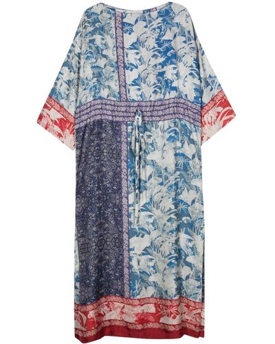 Pierre Louis Mascia Floral Silk Maxi Dress - Blue