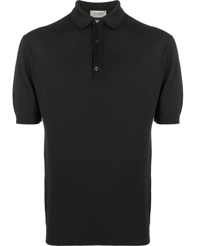 John Smedley Short Sleeve Polo Shirt - Black