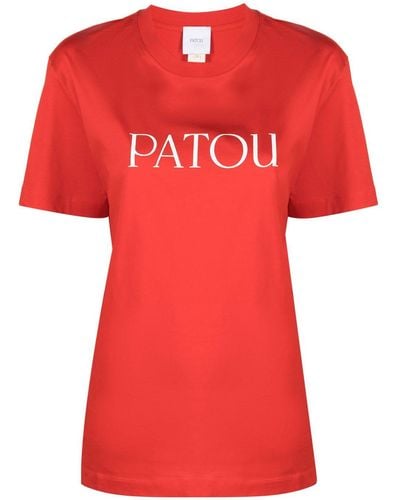 Patou Logo-print Organic Cotton T-shirt - Red