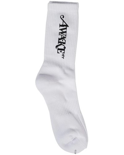 AWAKE NY Logo Socks - White