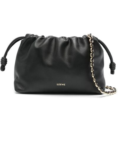 Loewe Flamenco Leather Clutch Bag - Black