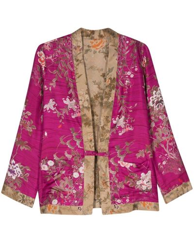 Pierre Louis Mascia Aloe Floral-print Silk Jacket - Pink