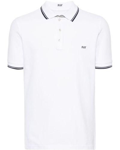 Fay Embroidered-logo Polo Shirt - White