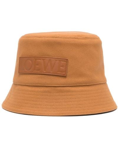Loewe-Paulas Ibiza Cappello Bucket Con Logo - Arancione
