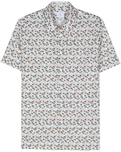 PS by Paul Smith Printed Casual Shirt - Gray