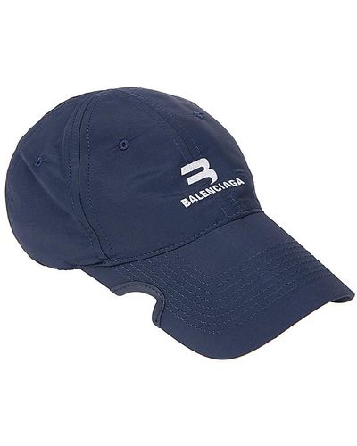 Balenciaga Logo Nylon Baseball Cap - Blue