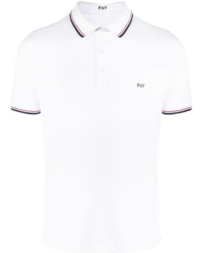 Fay Embroidered-logo Polo Shirt - White
