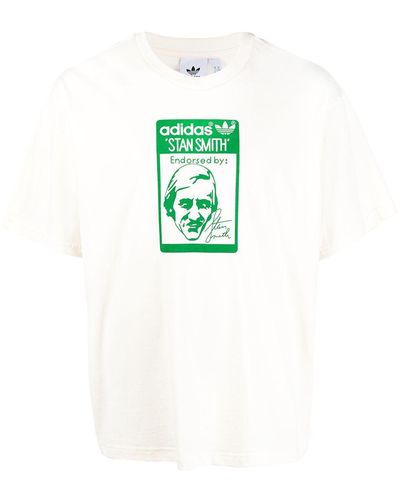 adidas Stan Smith-print Organic Cotton T-shirt - Green