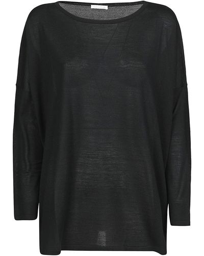 Manipuri Silk Blend Cashmere Sweater - Black