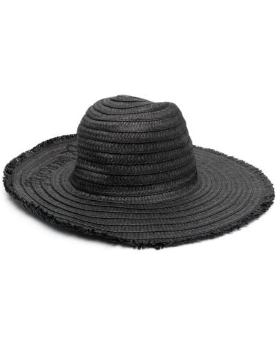 Emporio Armani Embroidered-logo Woven Hat - Black