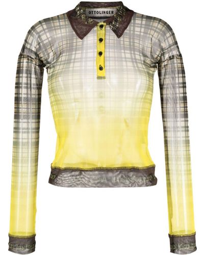 OTTOLINGER Checked Polo Shirt - Yellow