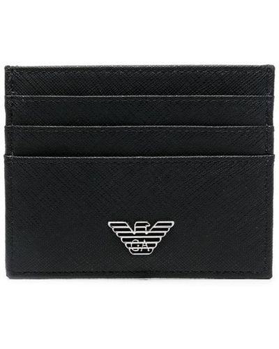 Emporio Armani Leather Credit Card Case - Black