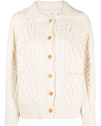 DUNST Cable-knit Button-up Cardigan - Natural