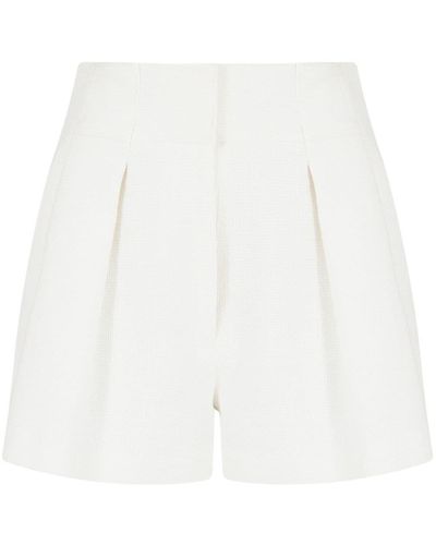 Emporio Armani Cotton Tweed Shorts - White