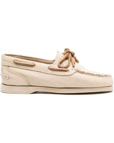 Timberland Bow-detail Leather Boat Shoes - Natural