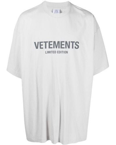 Vetements Logo Cotton T-shirt - Gray