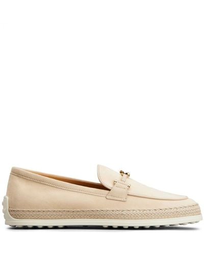 Tod's Loafers With Buckle - Natural