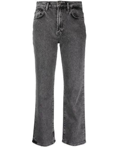 7 For All Mankind Cropped Denim Jeans - Grey