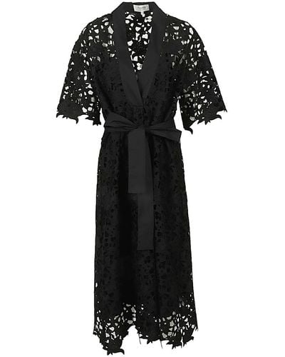 Psophia Lace Midi Dress - Black