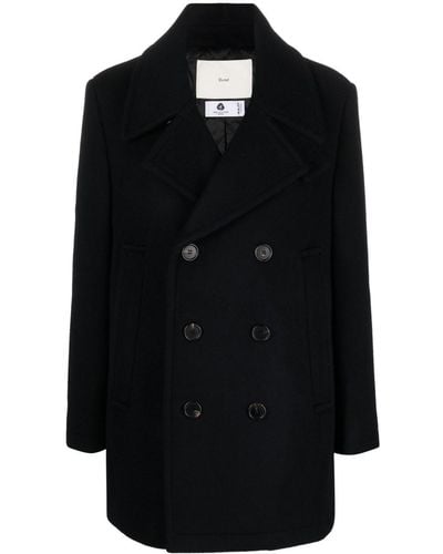 DUNST Notched-collar Double-breasted Coat - Black