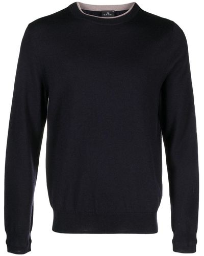 PS by Paul Smith Logo-embroidered Merino Sweater - Blue