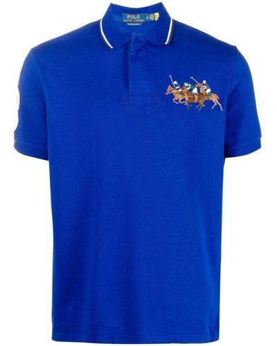 Polo Ralph Lauren Triple-pony Cotton Polo Shirt - Blue
