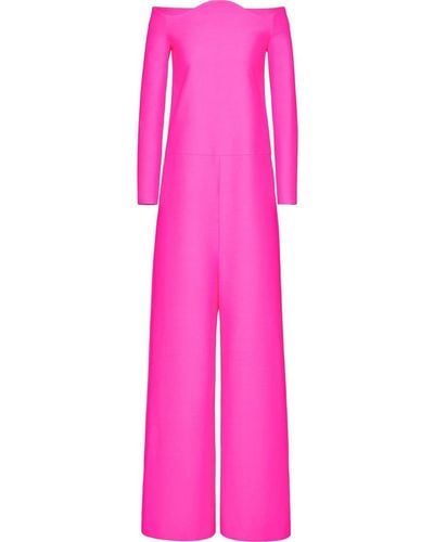 Valentino Wool And Silk Blend Jumpsuit - Pink