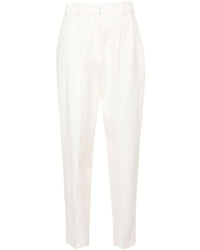BOSS Linen Blend Trousers - White