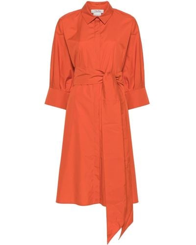 Max Mara Cotton Midi Shirtdress - Orange