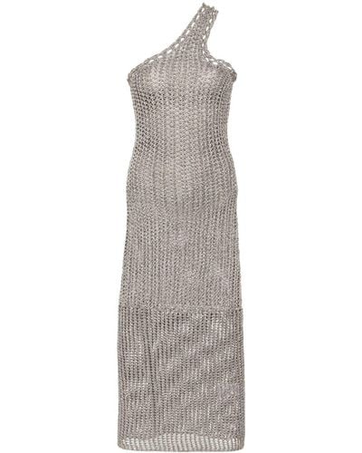 IRO Crochet Cotton Long Dress - Grey