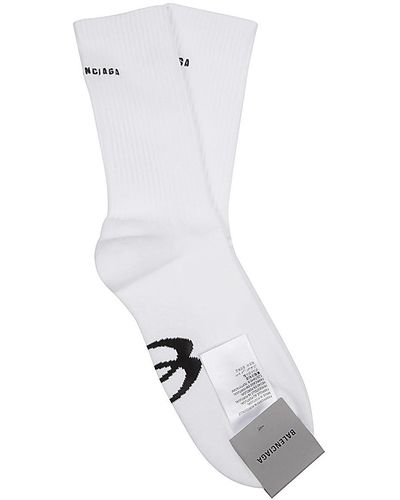 Balenciaga Socks With Logo - White