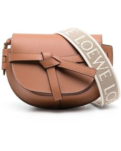Loewe Gate Dual Mini Leather Crossbody Bag - Pink