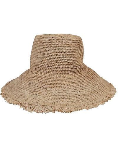 Liviana Conti Raffia Bucket Hat - Natural