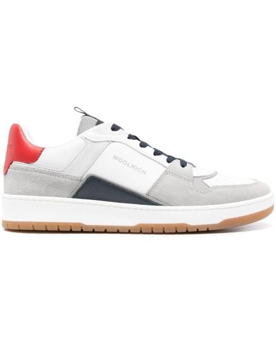 Woolrich Colour-block Leather Trainers - White