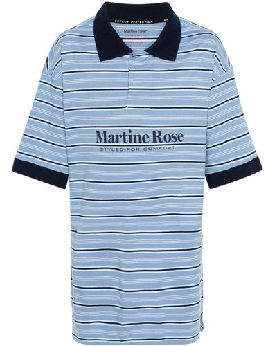 Martine Rose Cotton Polo Shirt - Blue