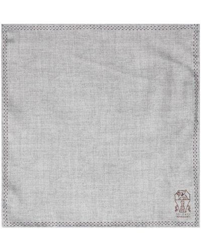 Brunello Cucinelli Silk Pocket-handkerchief - Grey